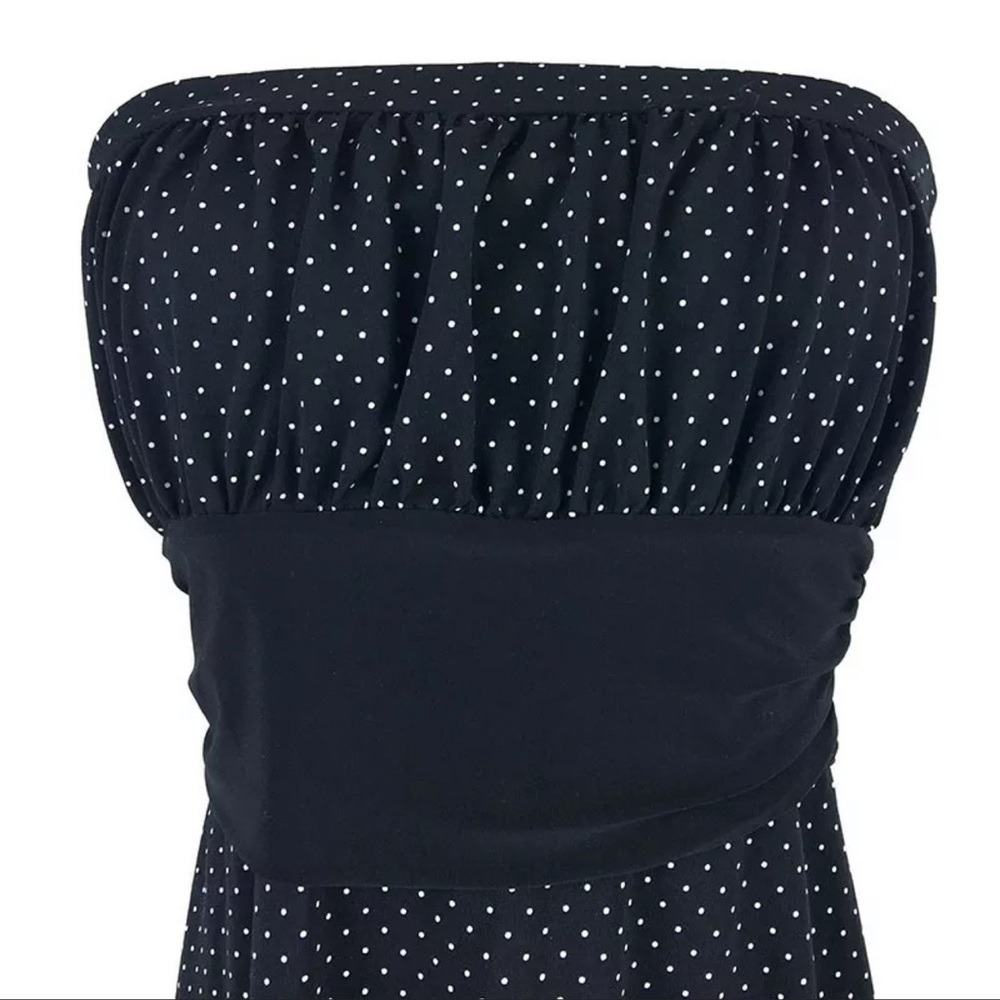 White House Black Market Black and White Polka Dot Blouse